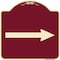 Signmission Designer Series Right Arrow, Burgundy Heavy-Gauge Aluminum Sign, 18" x 18", BU-1818-22975 A-DES-BU-1818-22975 - alternate 1